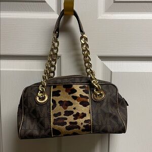 MICHAEL Michael Kors Brown Leopard Print Shoulder Bag